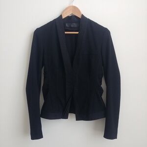 Donna Karan black lightweight wool stretch blazer jacket size 4